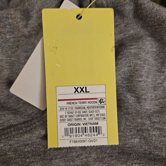 All In Motion Ladies French Terry Hoodie Charcoal Heather XXL - Picture 6 of 6